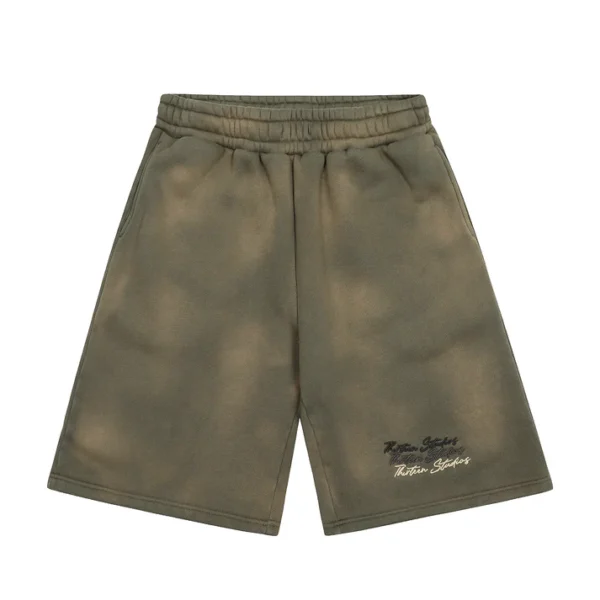 Thirteen Studios Embroidered Triple Logo Sweat Shorts Front Side
