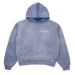 Thirteen Studios Logo Baby Blue Faded Hoodie Front Side